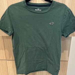 Hollister Men's Forest Green Logo Crew Tee